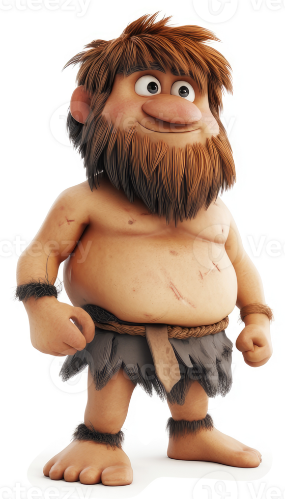 Friendly caveman character from a digital animation. png