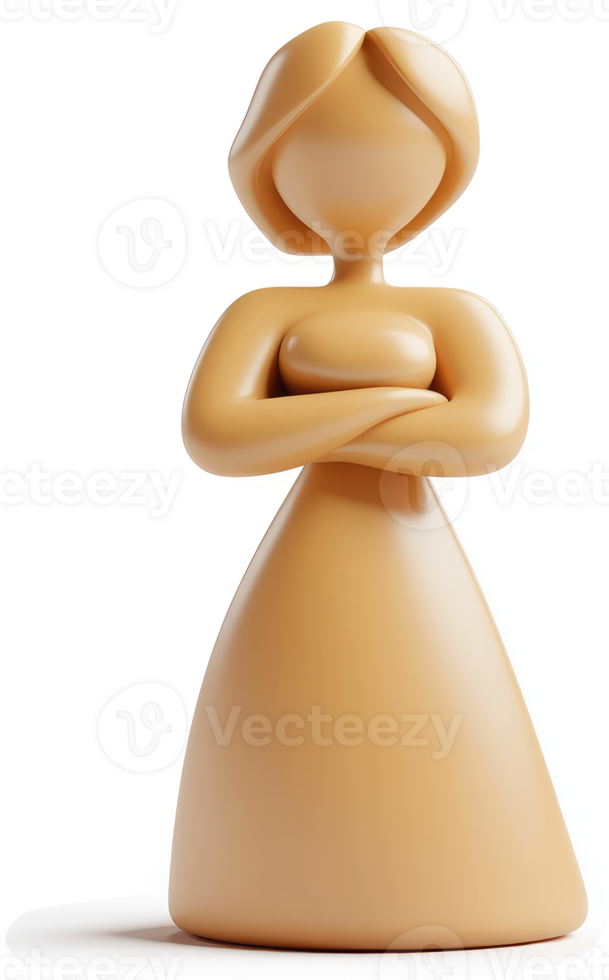 A stylized, peach-toned female figure, arms crossed. png