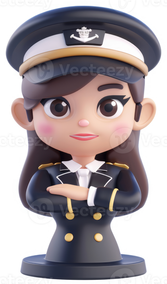 A stylized female naval officer figure. png