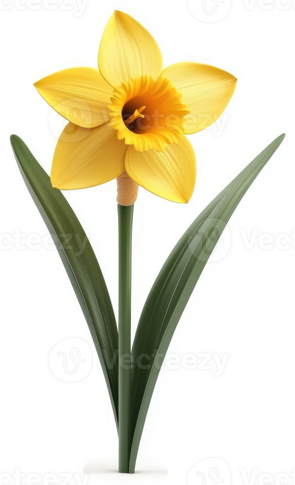 Radiant yellow daffodil in full bloom. png