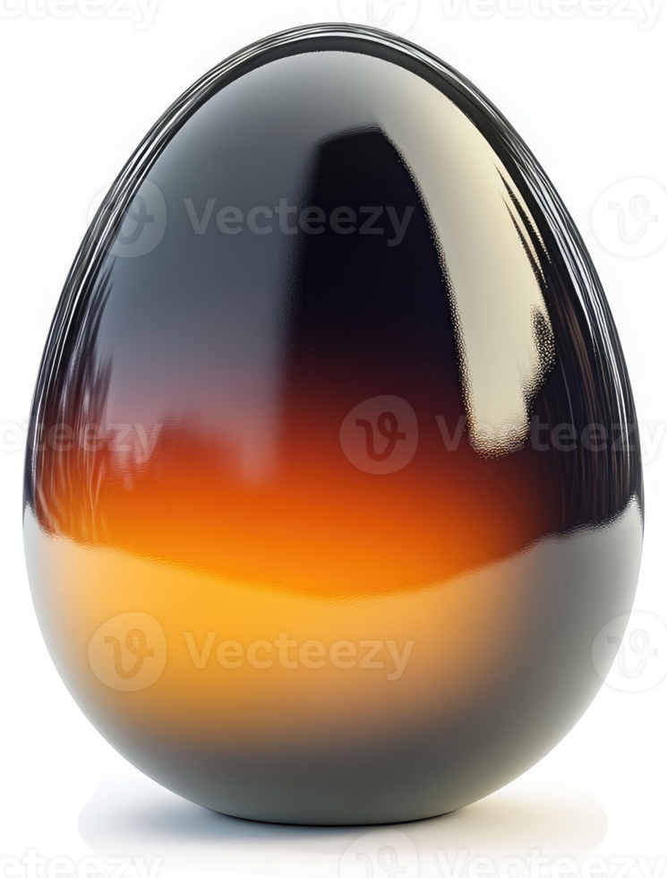 Polished egg-shaped object with a gradient color transition. png