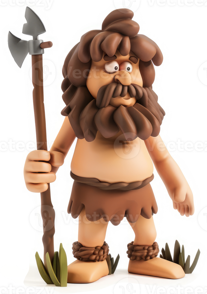 Cartoon depiction of a caveman figure. png