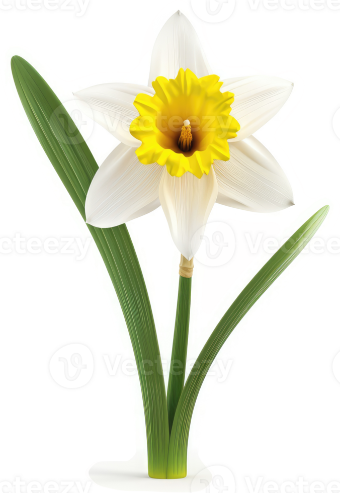 Springtime beauty, a single daffodil in full bloom. png
