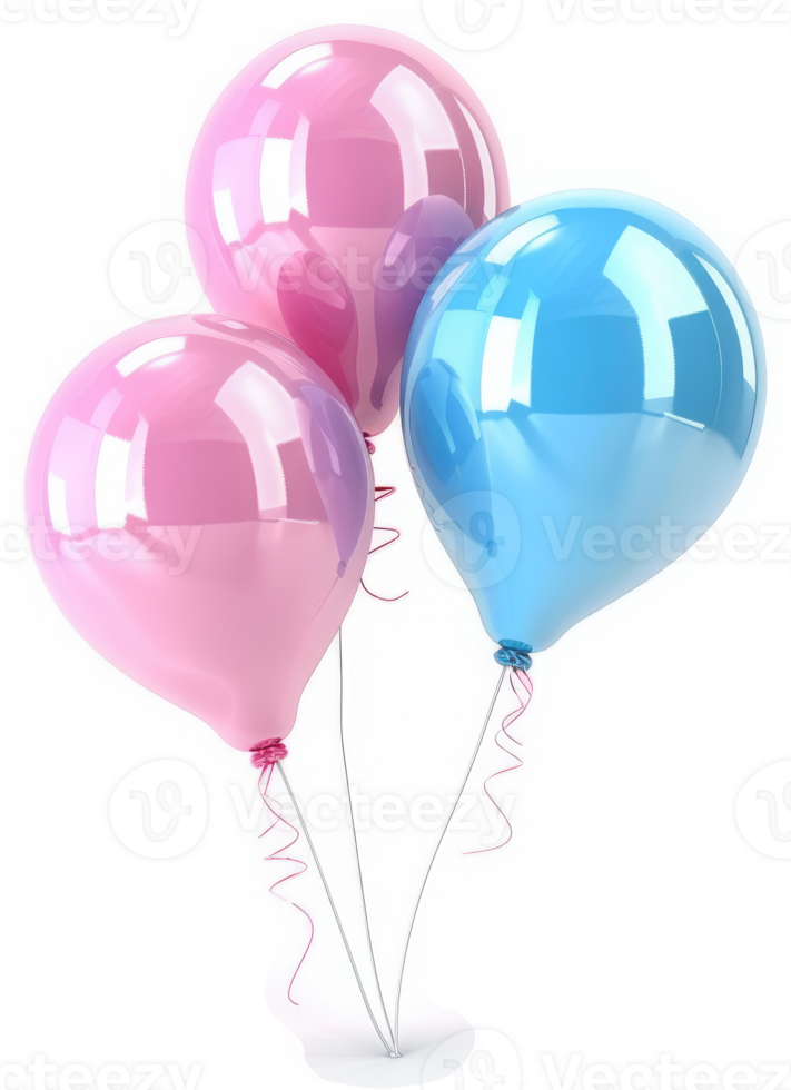 Three colorful balloons, a celebration of joy. png