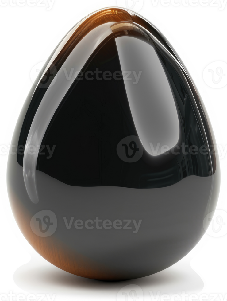 Polished obsidian teardrop-shaped gem. png