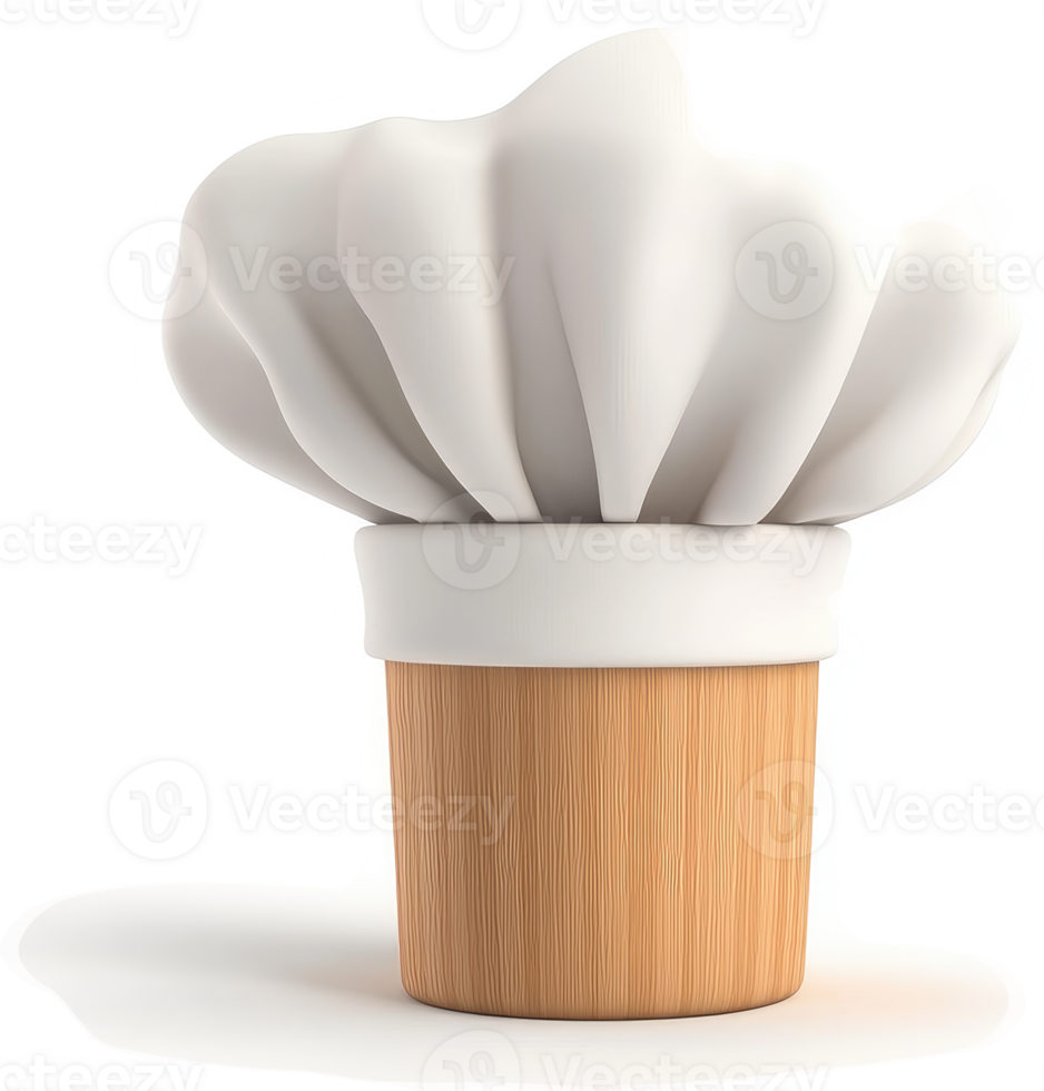 A chef's hat, atop a wooden base. png