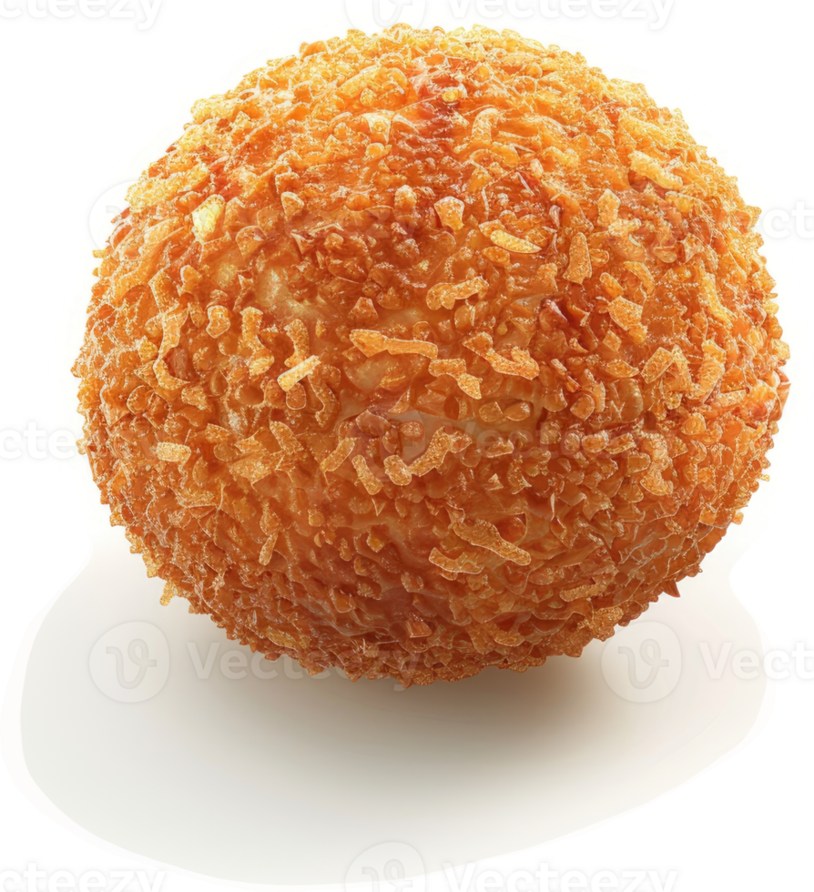 Golden, crispy coconut-crusted ball pastry treat. png