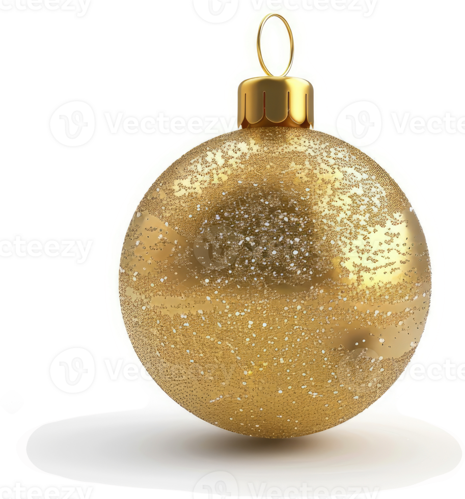 Golden Christmas ornament, a sphere of glittering gold. png