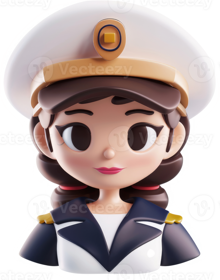 Cartoon illustration of a naval officer in uniform. png