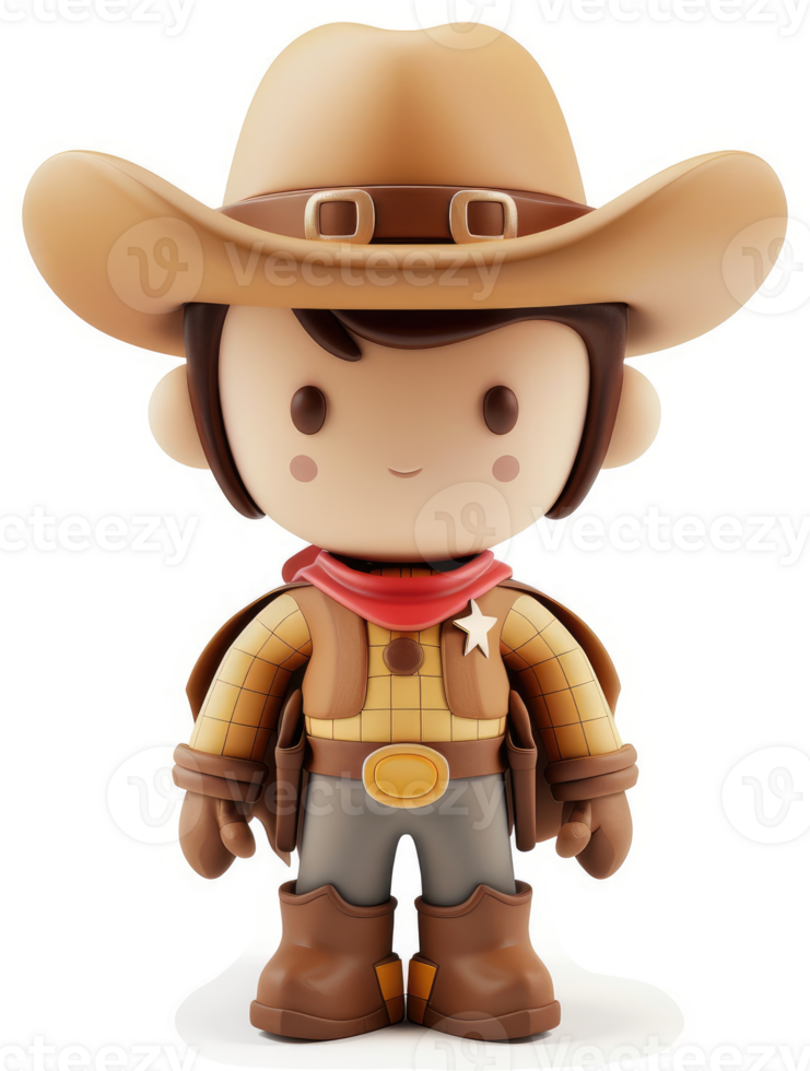 Cartoon cowboy character, cheerful and playful. png