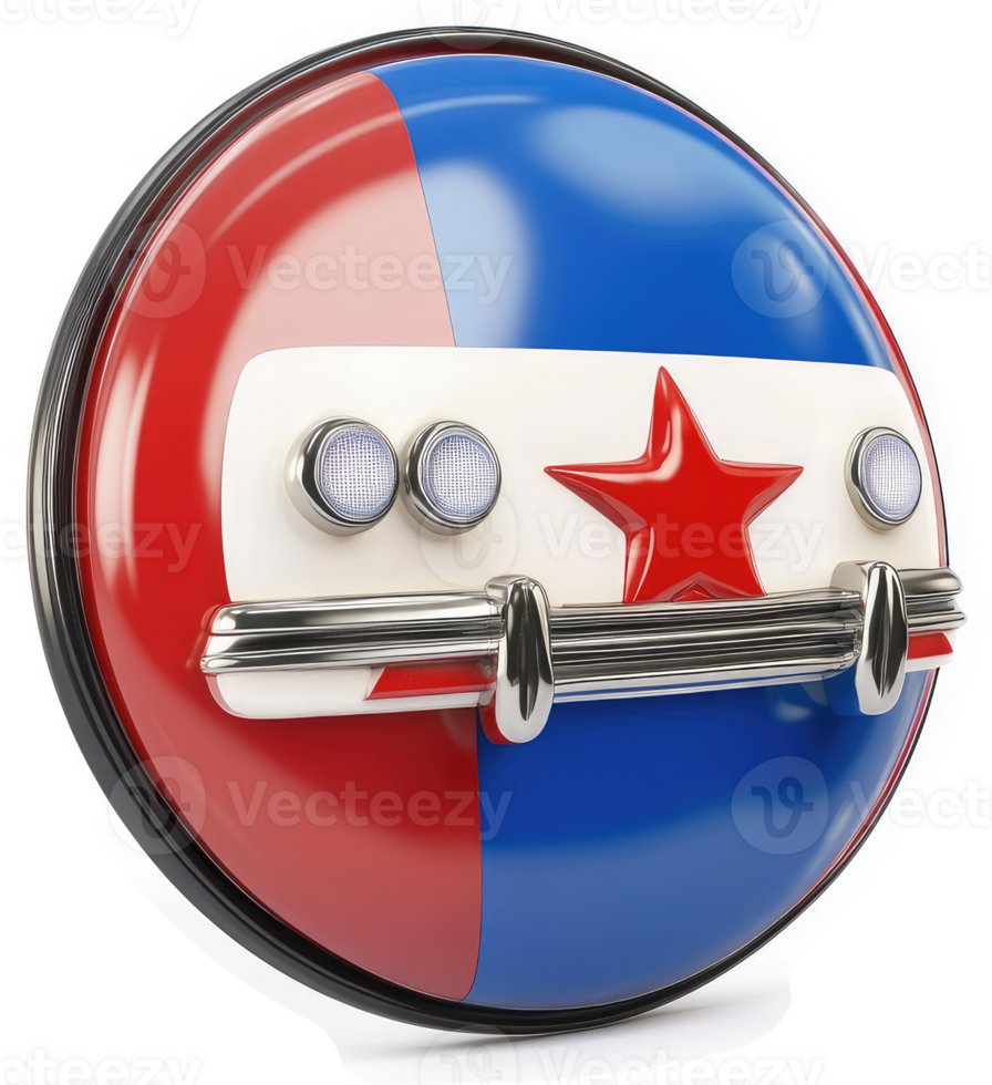 Retro car emblem design with communist-style star. png