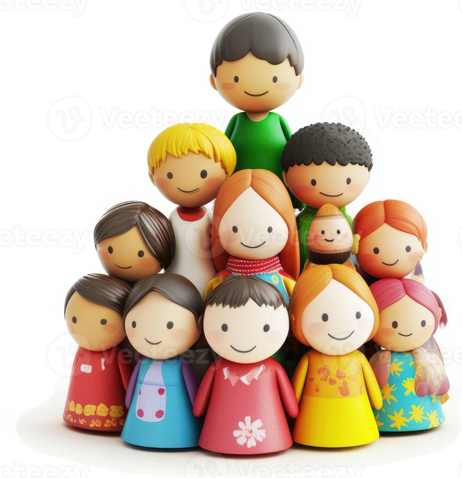 Diverse children form a welcoming, happy group. png
