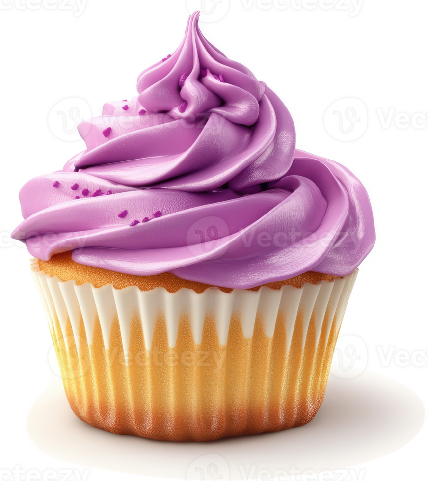 A luscious purple cupcake with a swirl of frosting. png