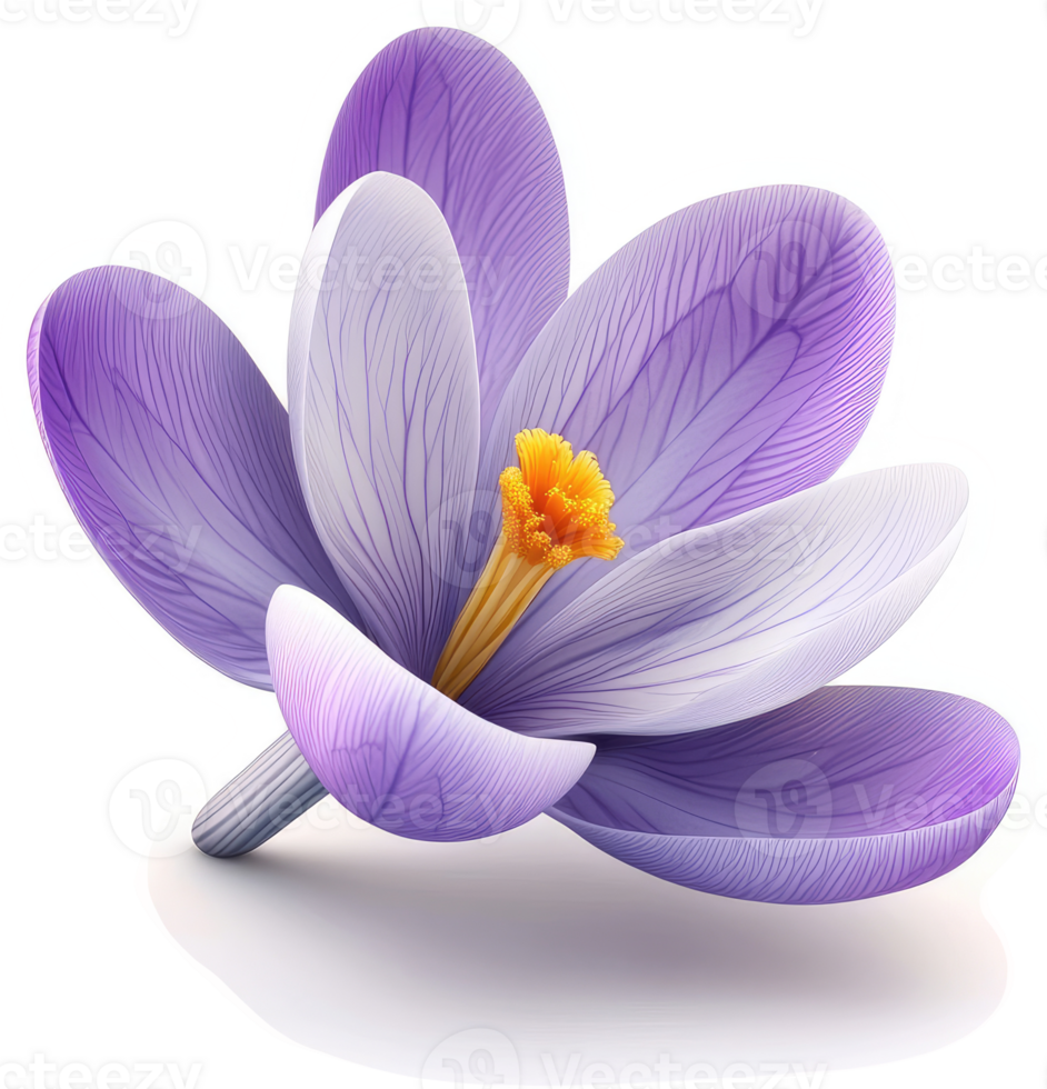 A vibrant purple crocus flower in full bloom. png
