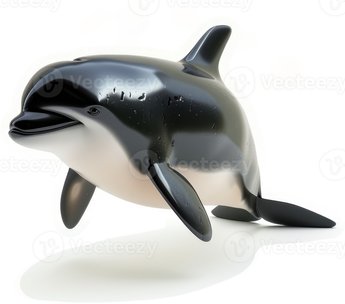 Glossy, leaping dolphin, a vibrant aquatic creature. png