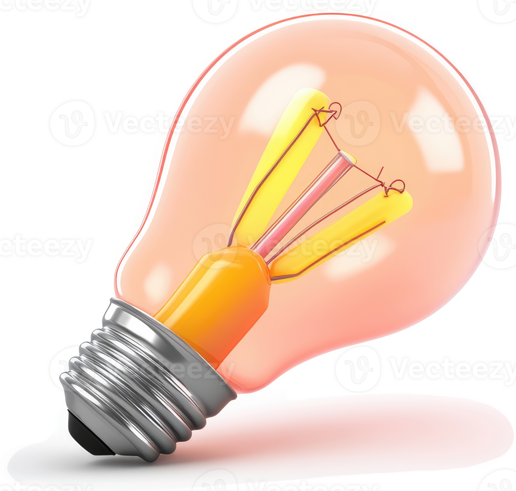 Illuminating light bulb, a digitally rendered image. png