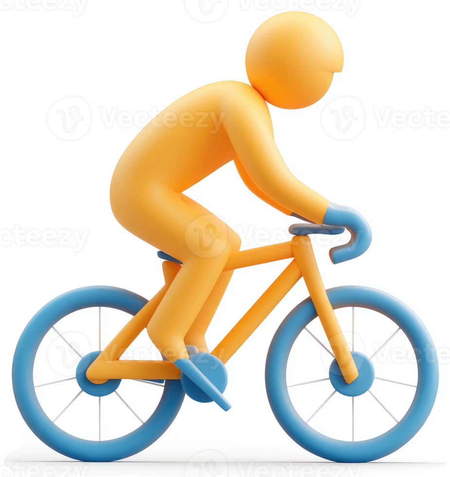 Animated figure on a road bicycle. png