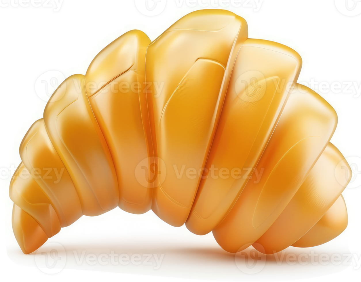 Golden croissant, perfectly formed and glossy. png