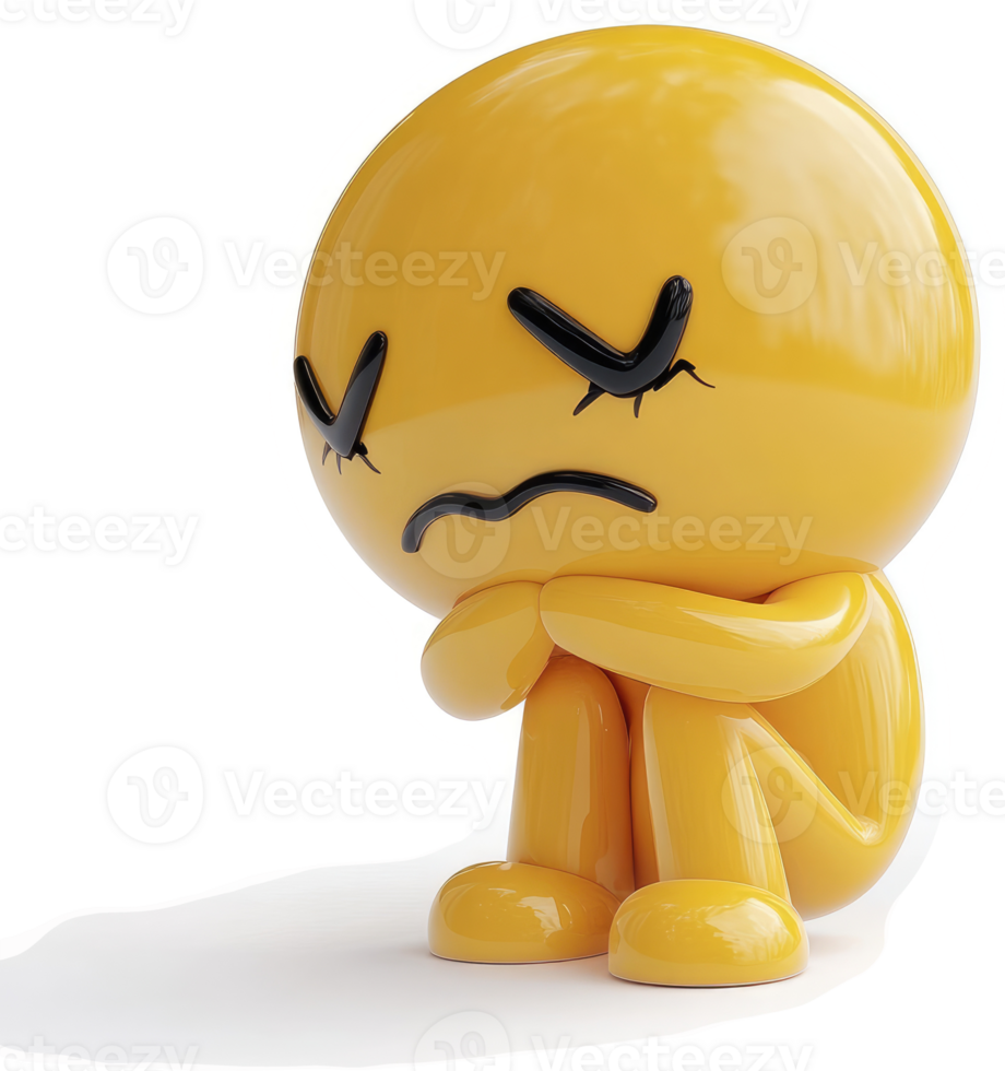 A forlorn, yellow emoticon figure expressing sadness. png