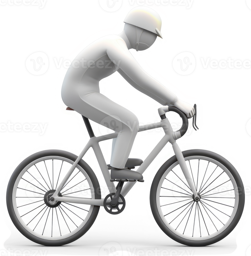 Gray figure cyclist on a bicycle. png