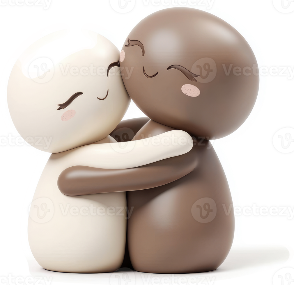 Two figures embrace in a warm, comforting hug. png