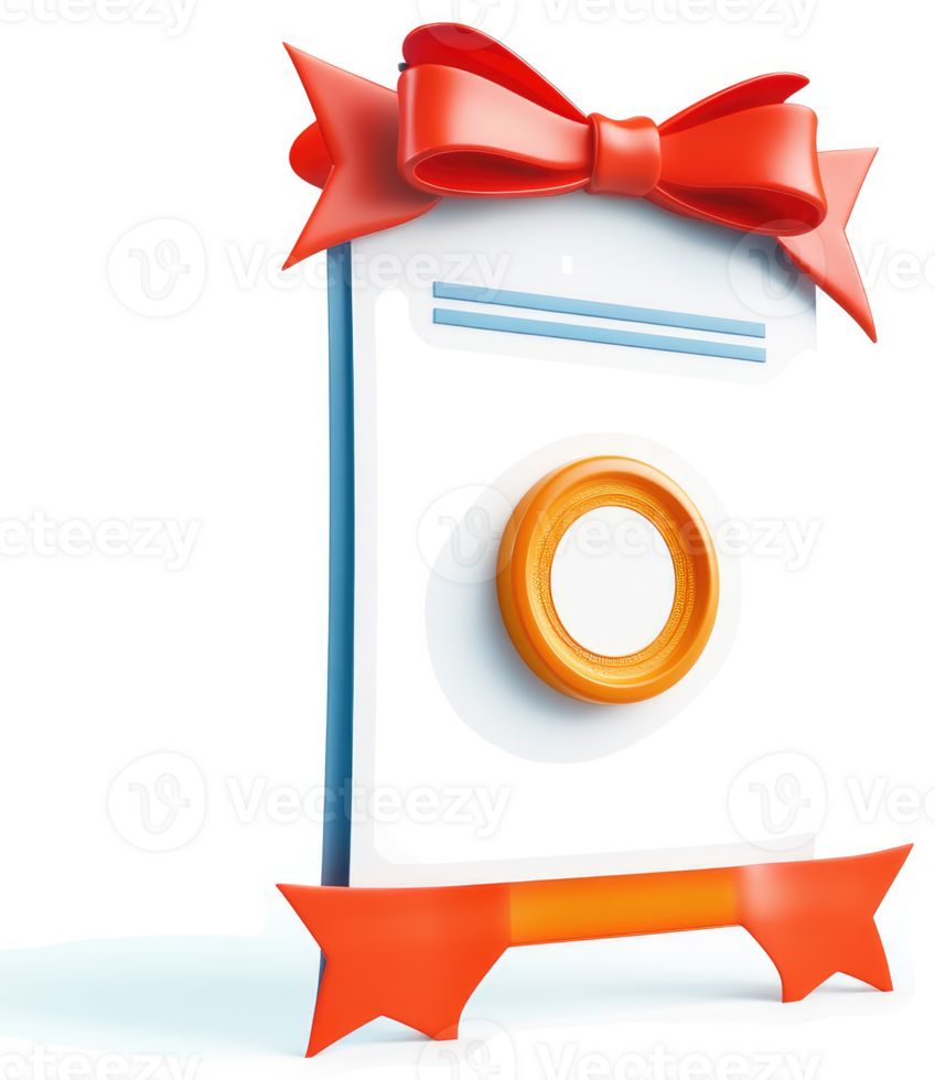 Gift-wrapped document with seal of approval. png