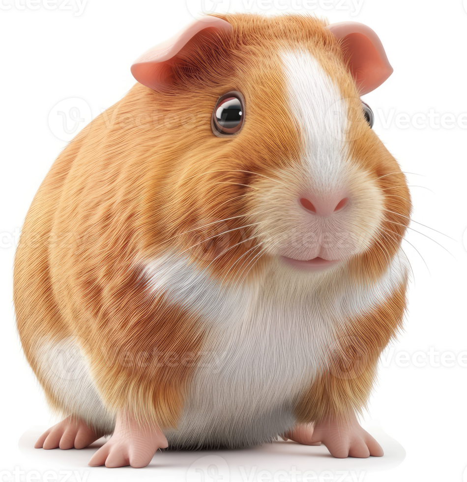 Cute, plump guinea pig in profile view. png