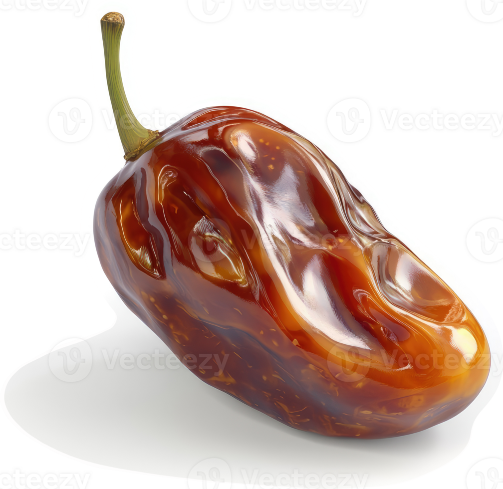 A richly colored, sculpted date fruit. png