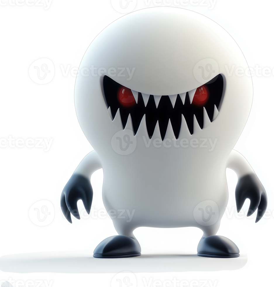 A sinister, cartoonish monster with menacing features. png