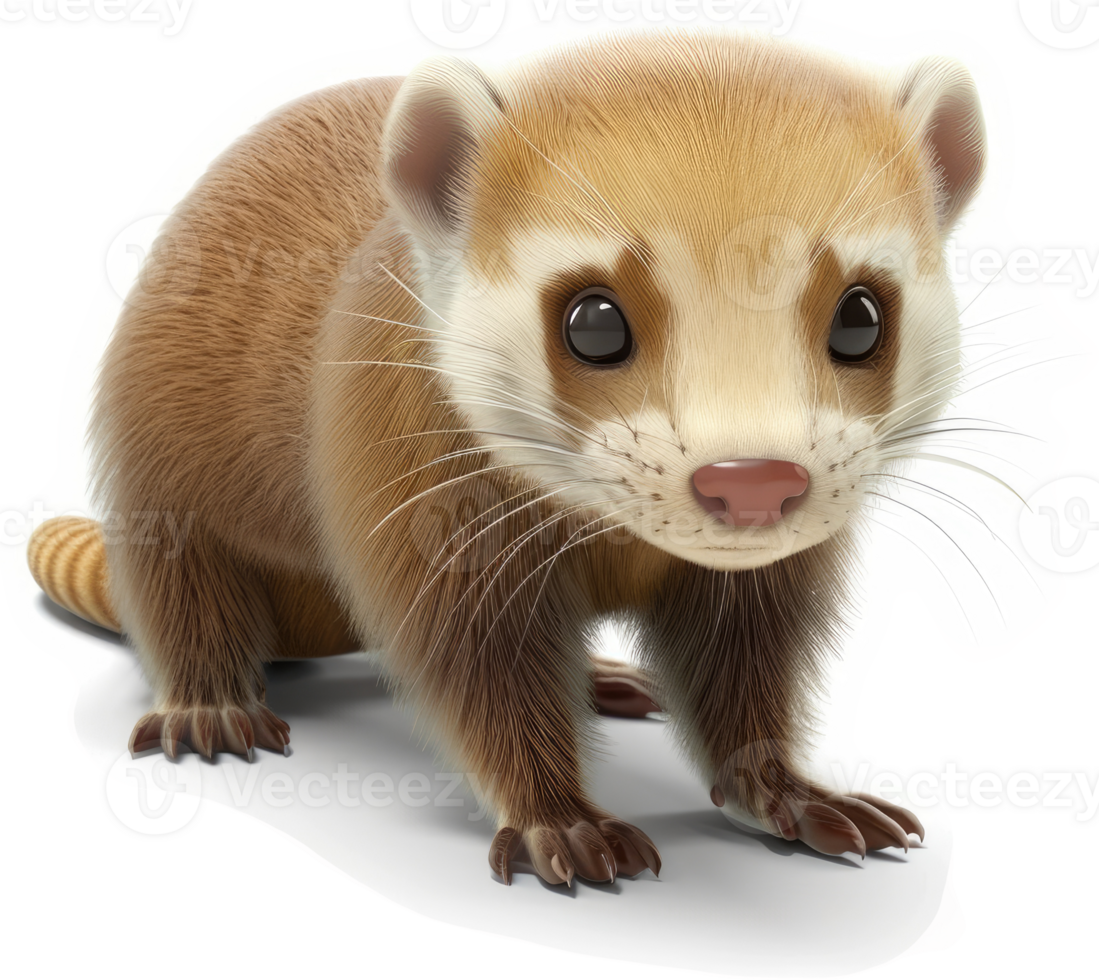 A charming, young weasel with soft fur. png