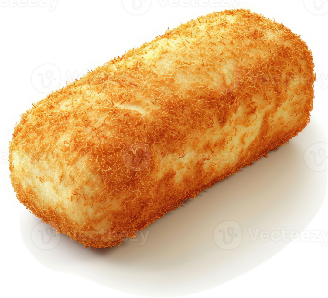 Crispy coconut bread loaf, golden brown and ready to eat. png