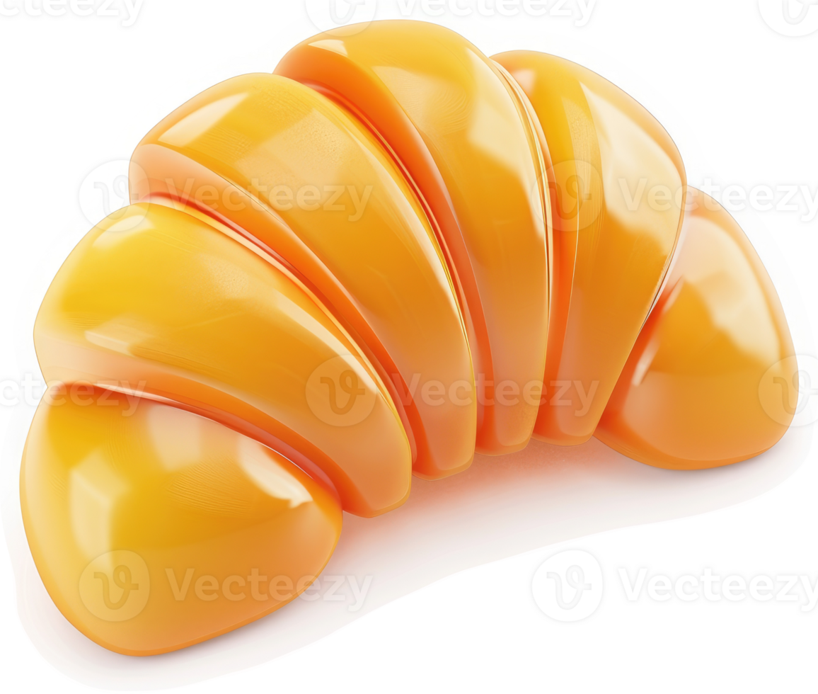 A glossy, golden croissant highlights a delicious breakfast pastry. png