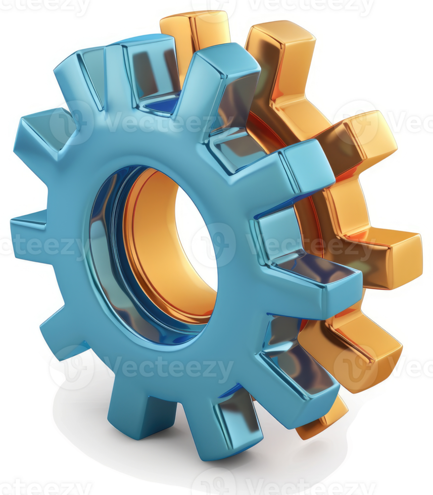 Interlocking gears symbolize teamwork and collaboration. png