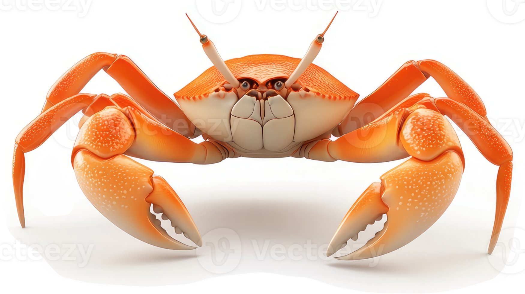 Orange crab, facing forward, in full view. png