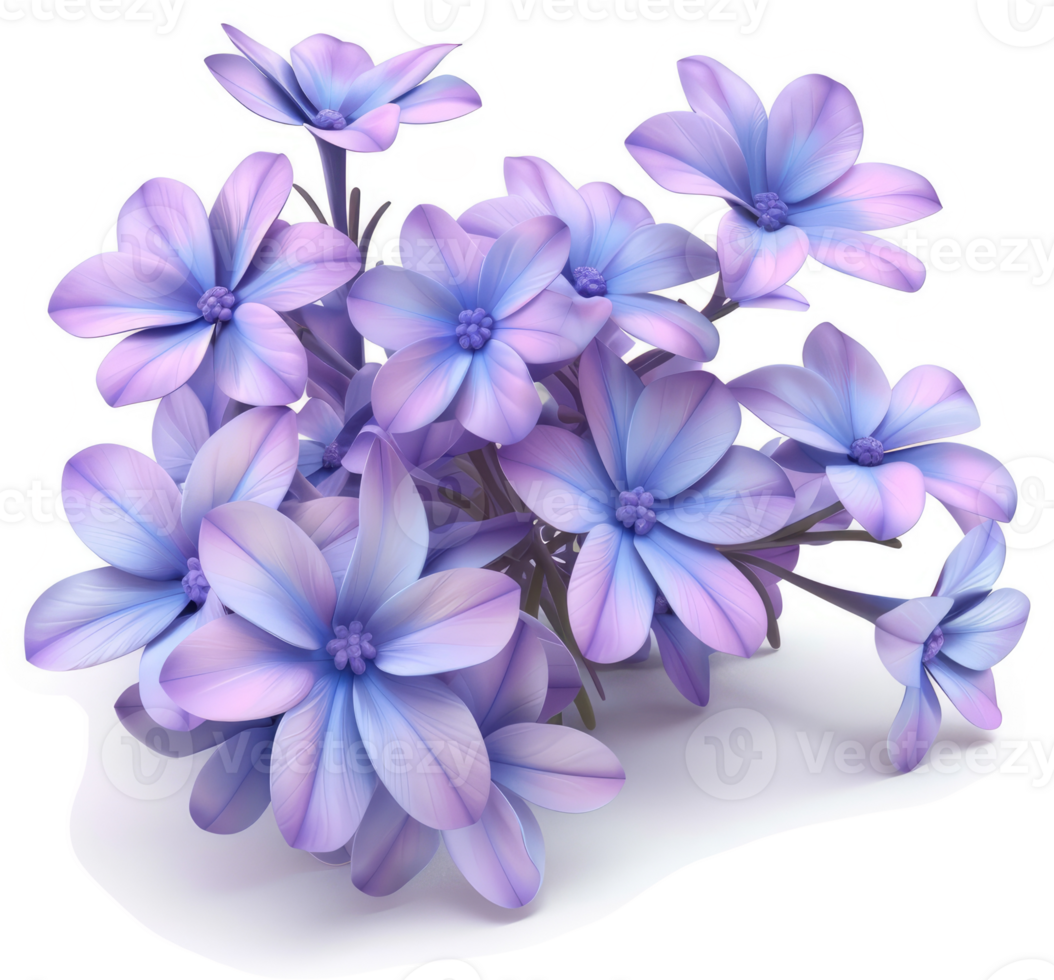 A cluster of delicate, light purple flowers. png