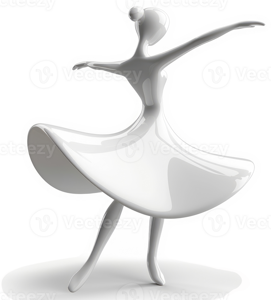 Graceful ballerina figurine in a dynamic pose. png
