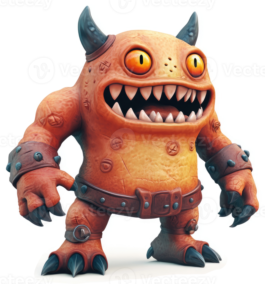 Orange demon creature with large teeth and horns. png