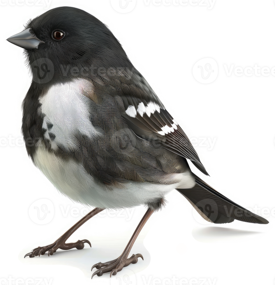 Close-up of a small, black and white bird. png