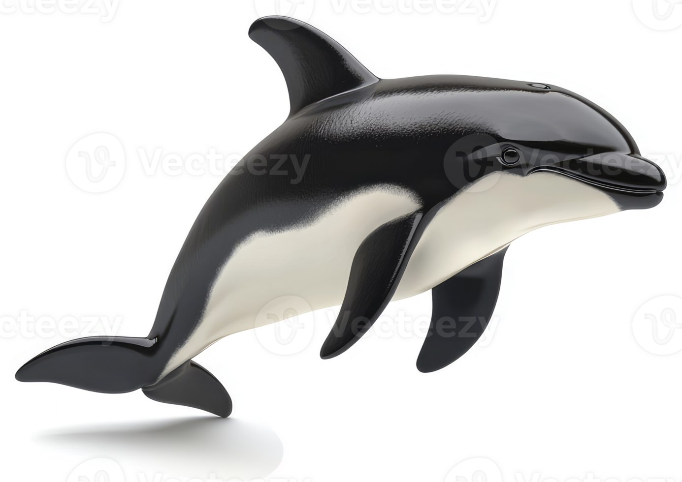 Graceful bottlenose dolphin leaps in the water. png