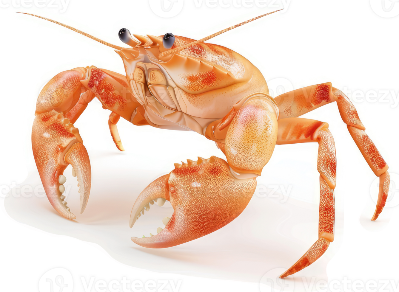 Ornate, orange crab against a white background. png