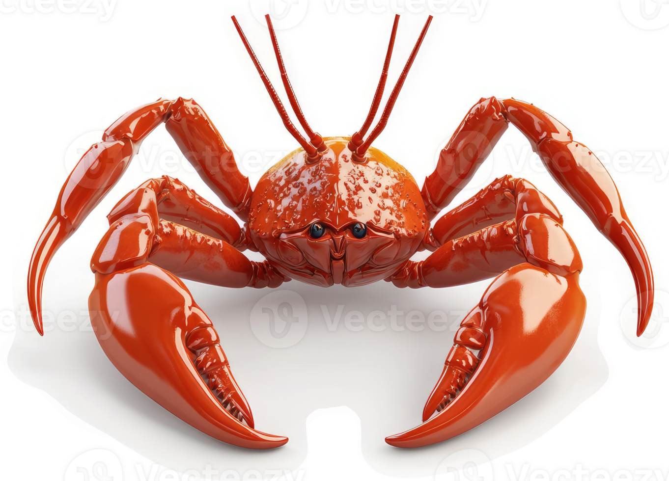 Vibrant red crab, showcasing intricate details. png