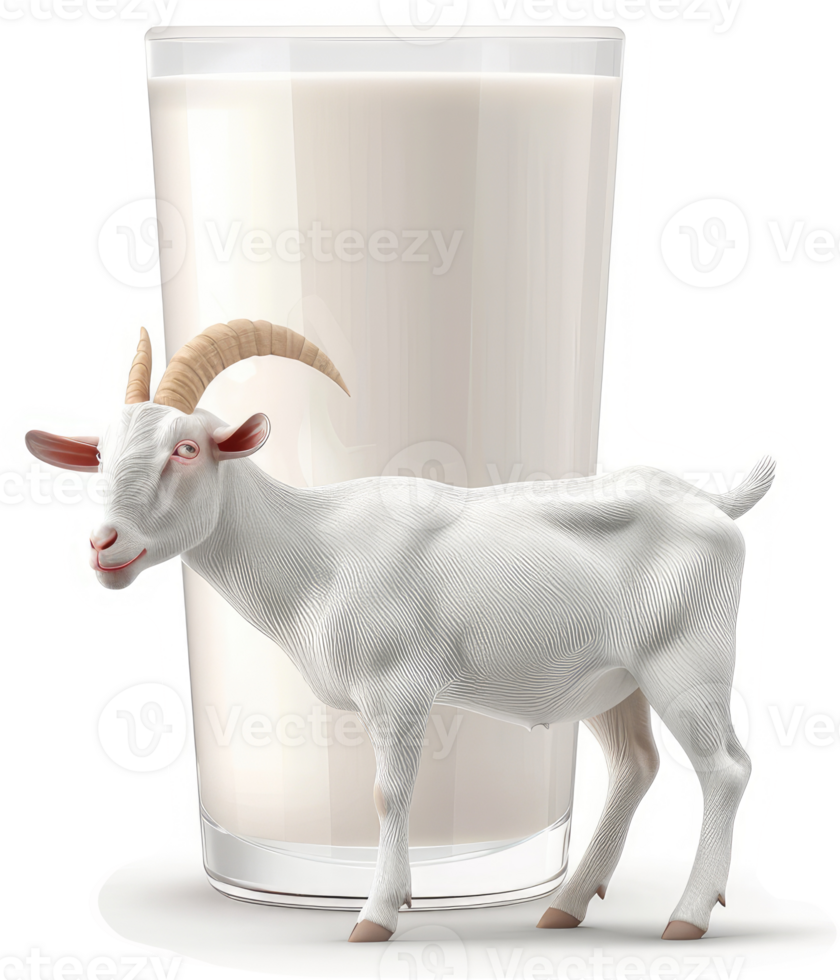 Goat milk in a glass, a healthy beverage. png