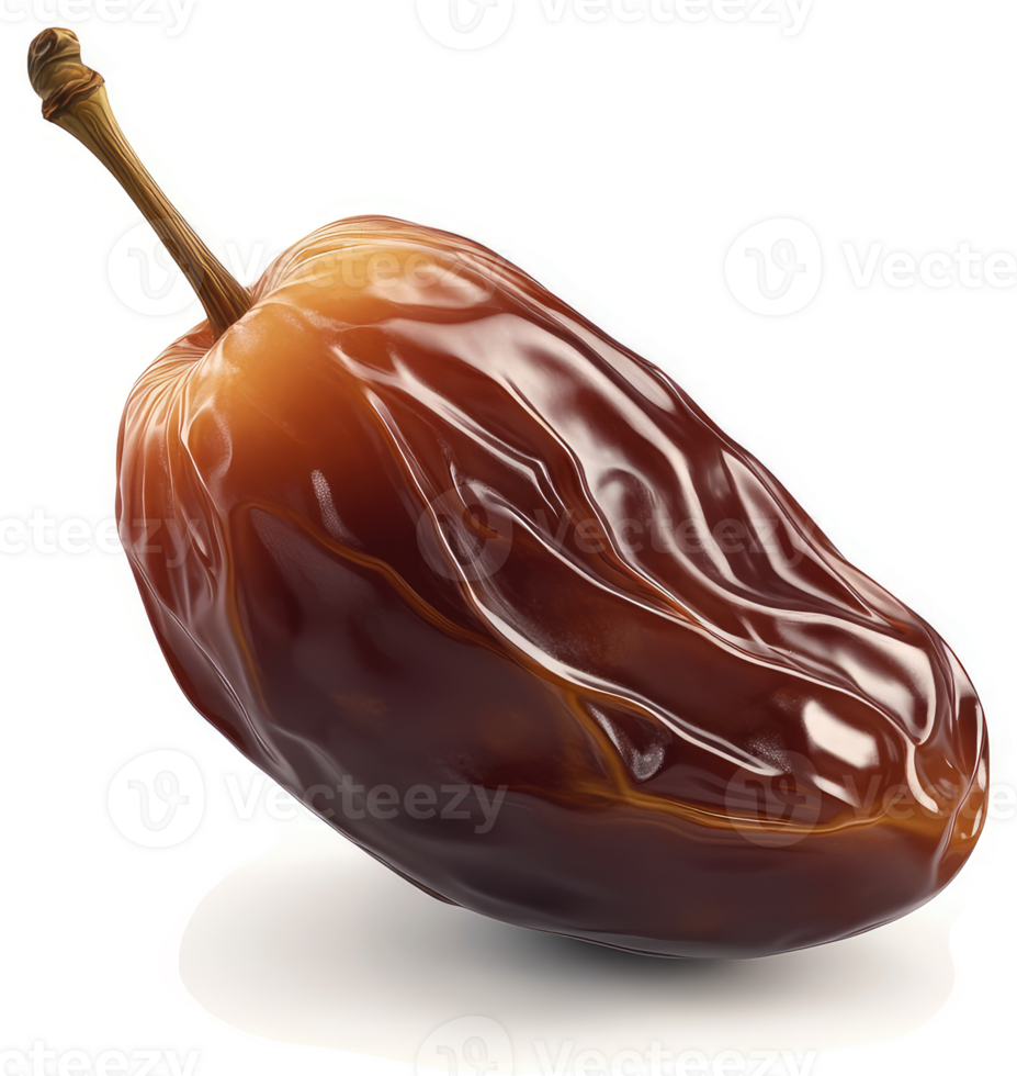 A luscious, ripe date, highlighting its rich, glossy texture. png
