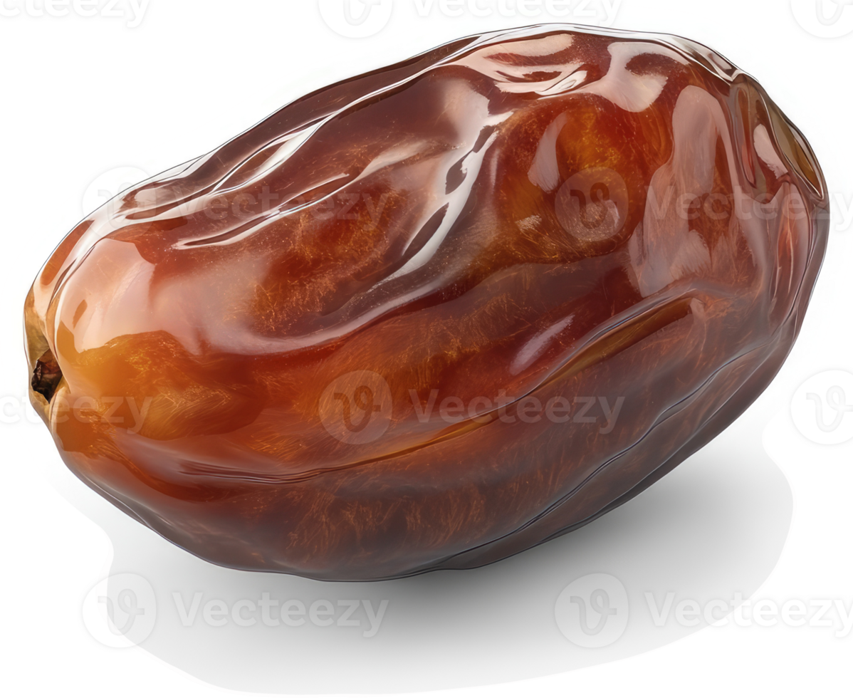 A single, glossy, dried date, highlighted. png