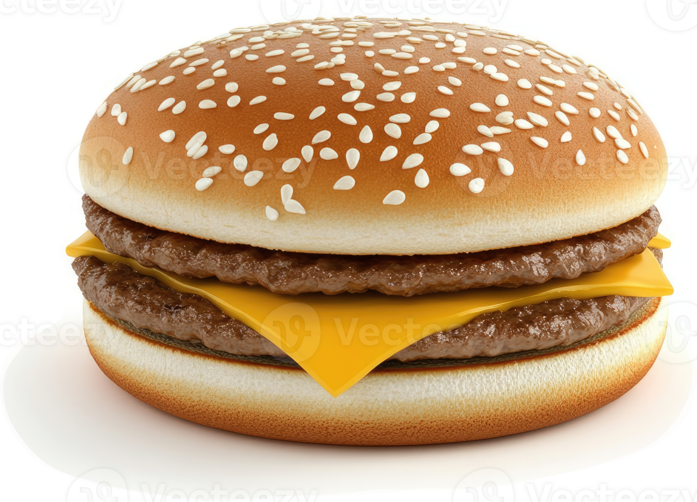 Double cheeseburger, a delectable fast food delight. png