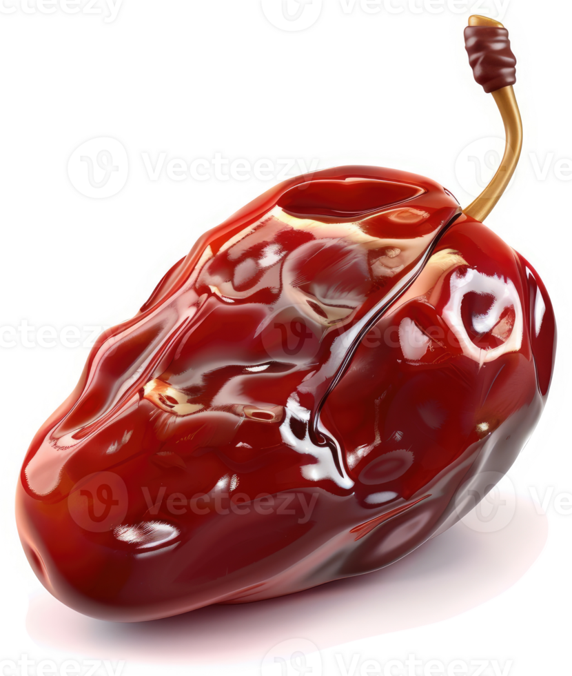 Close-up of a glossy, vibrant red chili pepper. png