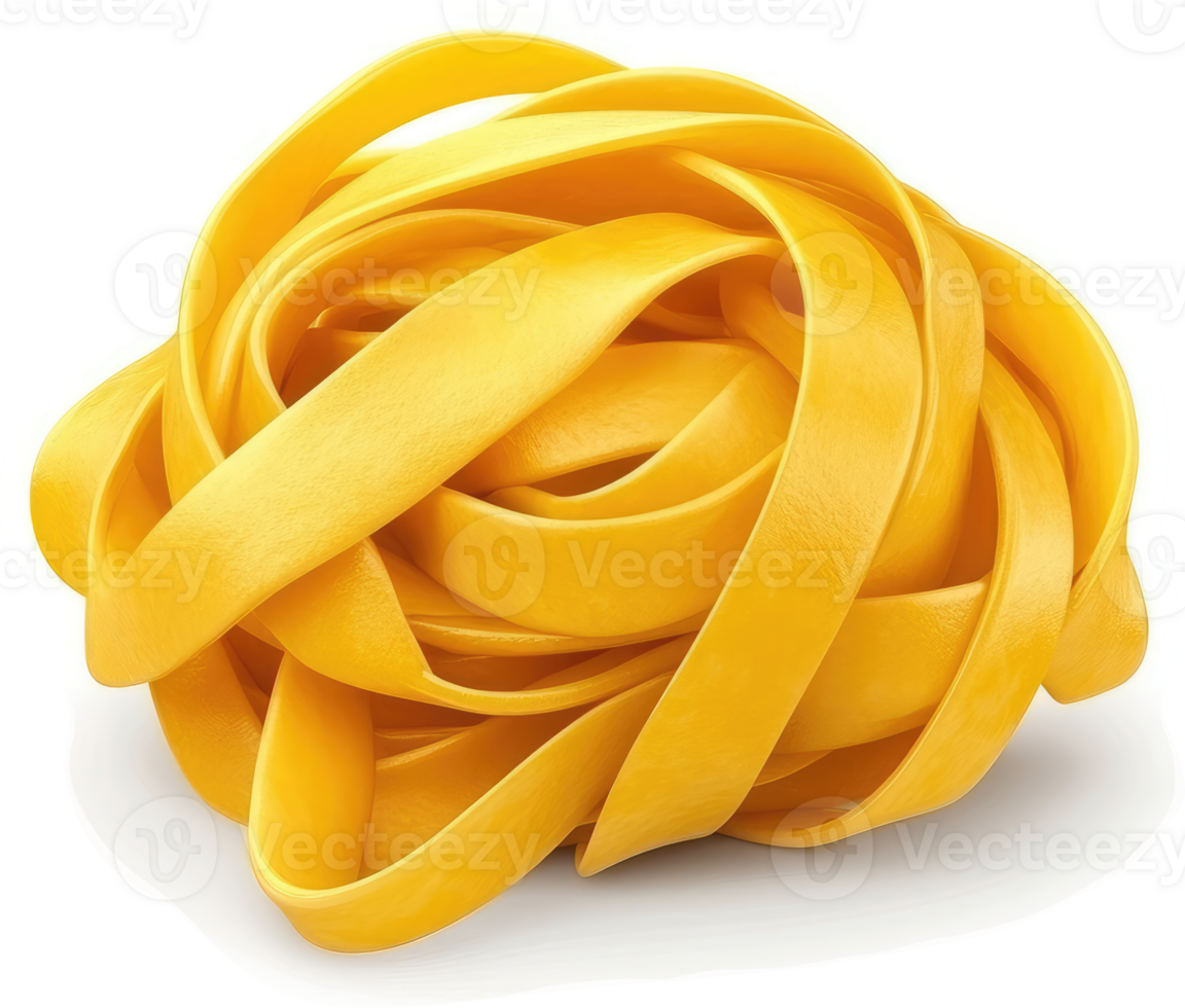 A cluster of yellow, fresh pasta noodles. png