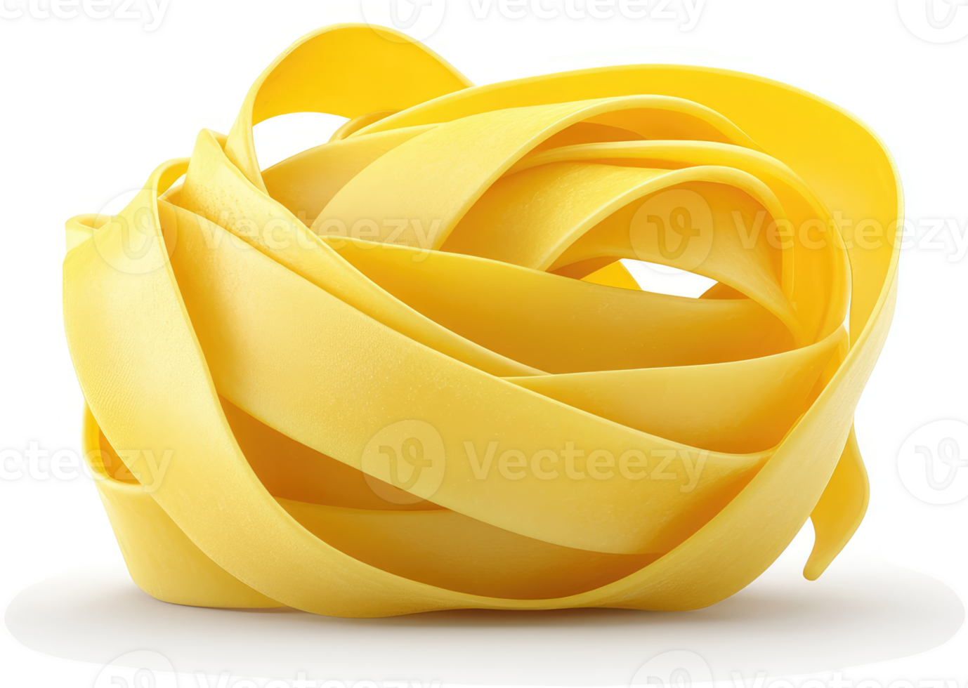 A nest of yellow pasta, ready to be cooked. png