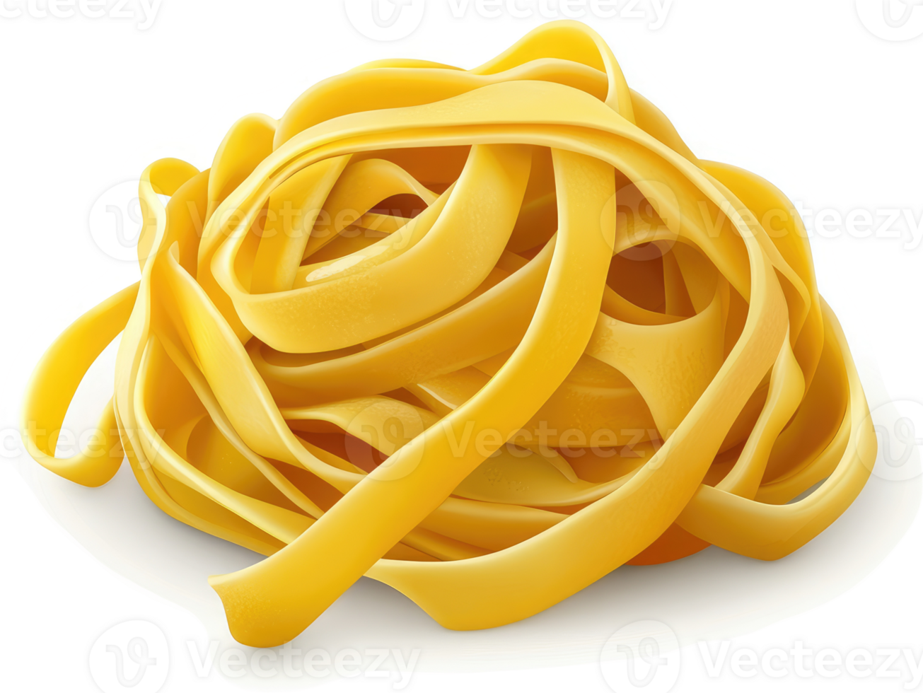 Golden pasta strands form a tangled heap. png