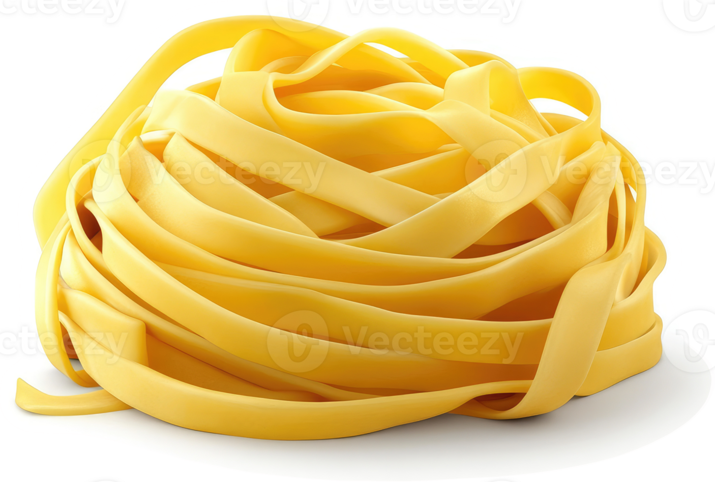 A nest of yellow pasta ribbons awaits a culinary adventure. png